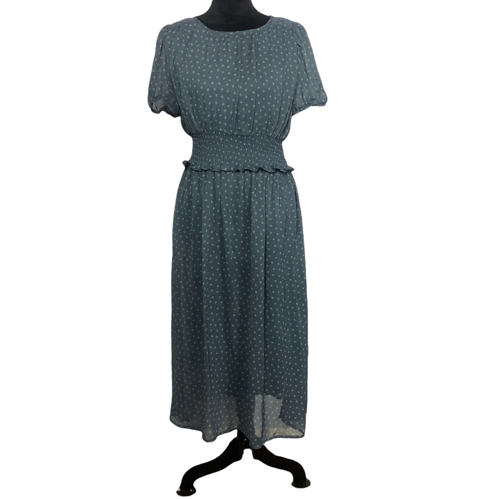 Wild Fable Elastic Waist Blue Print Prairie Dress size Small - Picture 1 of 12